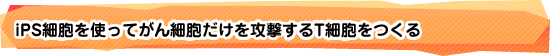 iPS細胞を使ってがん細胞だけを攻撃するT細胞をつくる