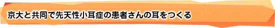 京大と共同で先天性小耳症の患者さんの耳をつくる