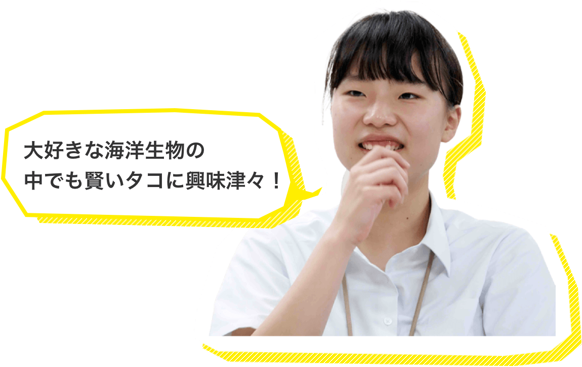 大好きな海洋生物の中でも賢いタコに興味津々!