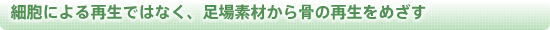 細胞による再生ではなく、足場素材から骨の再生をめざす