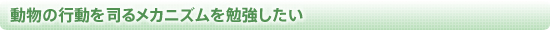 動物の行動を司るメカニズムを勉強したい