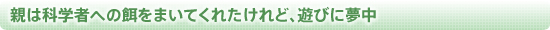 親は科学者への餌をまいてくれたけれど、遊びに夢中