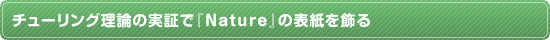 チューリング理論の実証で『Nature』の表紙を飾る