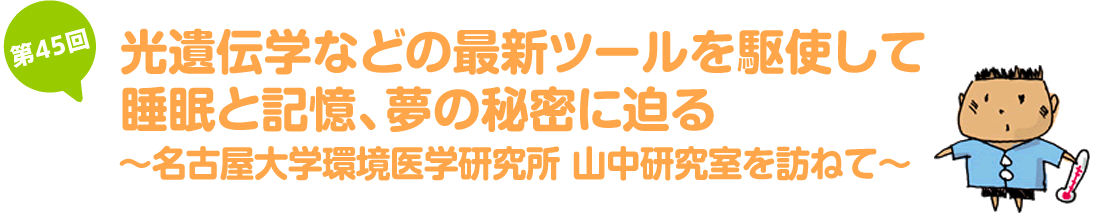 光遺伝学などの最新ツールを駆使して睡眠と記憶、夢の秘密に迫る～名古屋大学環境医学研究所　山中研究室を訪ねて～